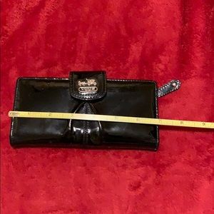 Black patent leather Coach wallet